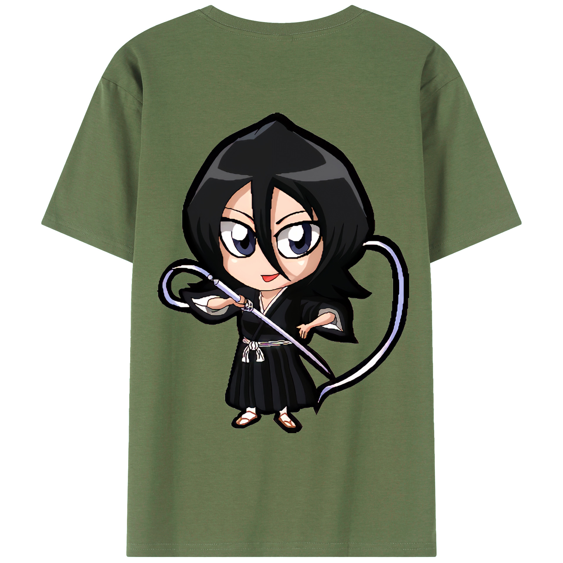 （画像用） ブリーチ 朽木ルキア BLEACH Kuchiki Rukia 綿100％ メンズ半袖Tシャツ（バックプリント） 通気性